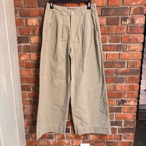 Indigo Rising womens high waisted pleated wide leg chino pants khaki 9/29